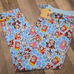 Women's Cartoon Print Pajama Pants - Blue